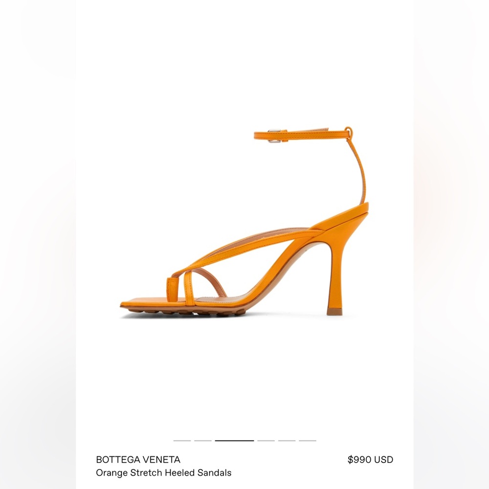 Bottega Orange Stretch Heeled Sandals NEW 38 and a half!